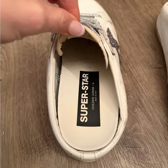 Golden Goose White and Silver Sneakers - Picture 2 of 7